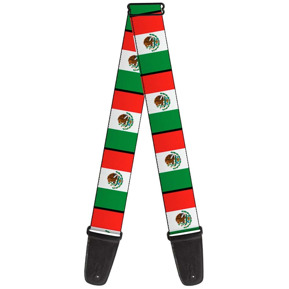 Correa de guitarra Buckle-Down Mexico Flags 2 pulgadas de