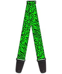 Correa para guitarra Buckle-Down Cheebra Verde Negro 2