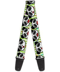 Correa de guitarra Buckle-Down Panda Bear Cartoon Bamboo