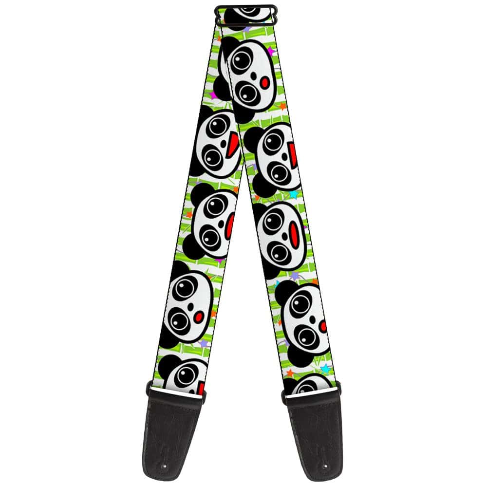 Correa de guitarra Buckle-Down Panda Bear Cartoon Bamboo