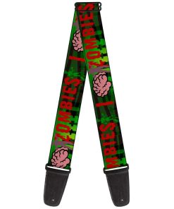 Correa de Guitarra I Brain Zombies Negra Verde Roja 2
