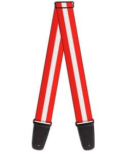 Correa de guitarra Buckle-Down - Rayas Rojo/Blanco/Rojo -