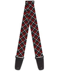 Correa para guitarra Buckle-Down Criss Cross Plaid Negro
