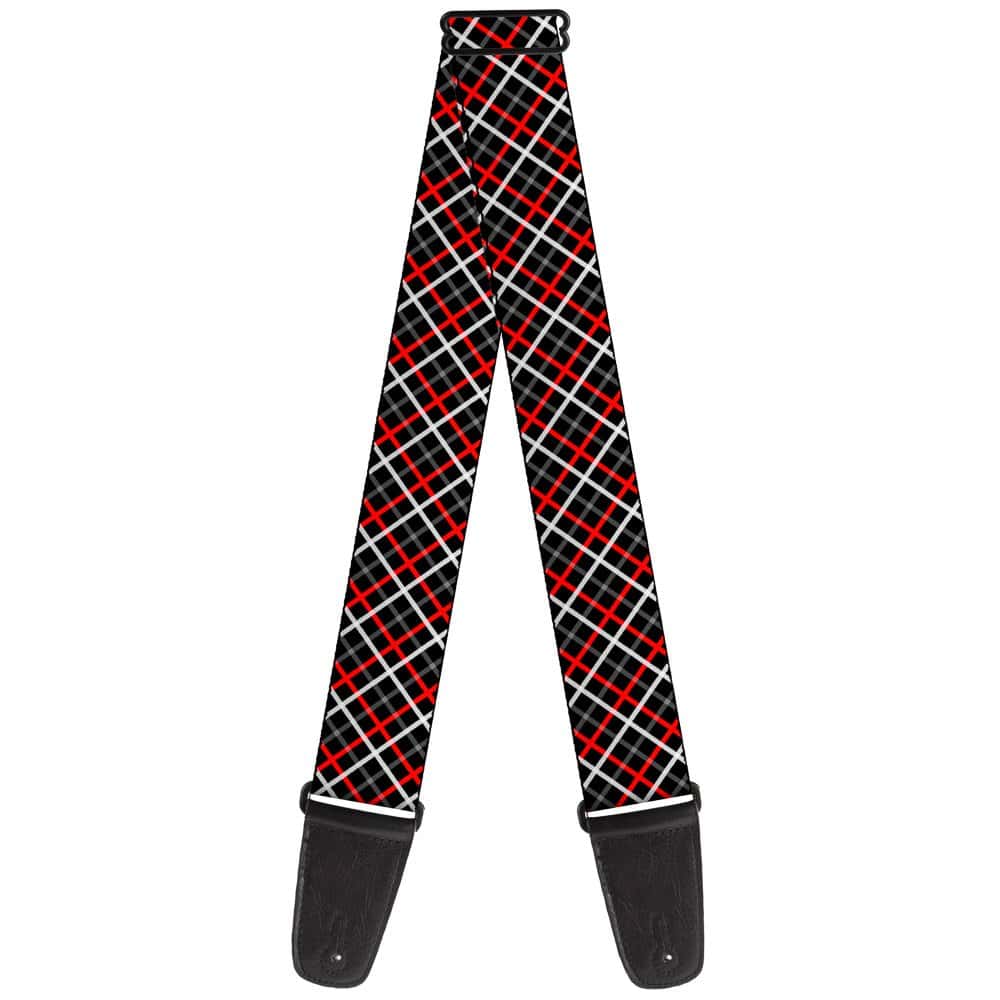 Correa para guitarra Buckle-Down Criss Cross Plaid Negro