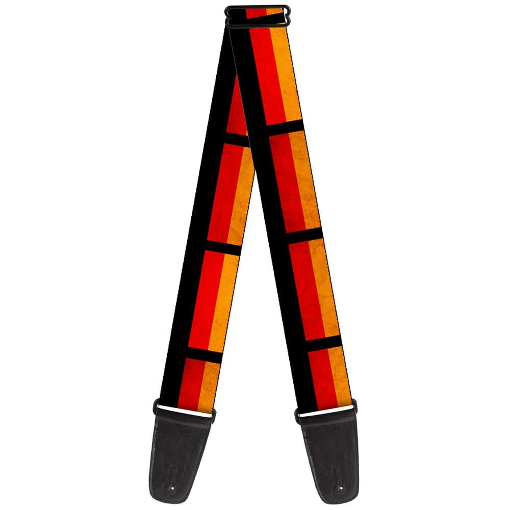 Correa de Guitarra con la Bandera Alemana Desgastada de