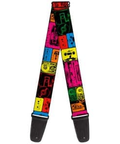 Correa de Guitarra Buckle-Down Tapes Multi Neon de 2