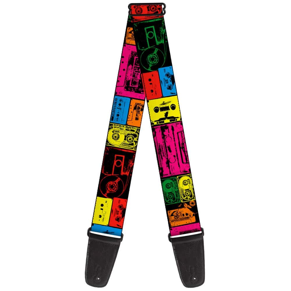 Correa de Guitarra Buckle-Down Tapes Multi Neon de 2