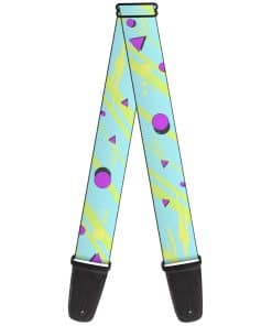 Correa de guitarra Buckle-Down Eighties Party Azul Amarillo