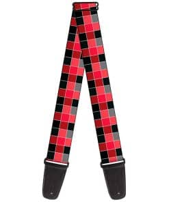 Correa de guitarra Buckle-Down Checker Mosaic Rojo 2