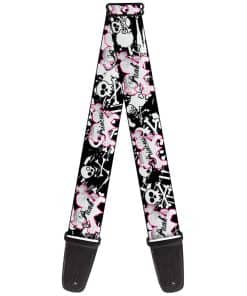 Correa de guitarra Punk Princess Heart Cross Bones Skulls