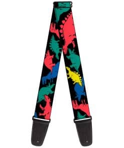 Correa de guitarra Buckle-Down Dinosaurs Negro Multicolor 2