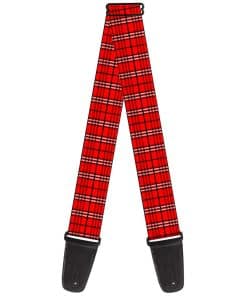 Correa para guitarra Buckle-Down a cuadros Rojo de 2