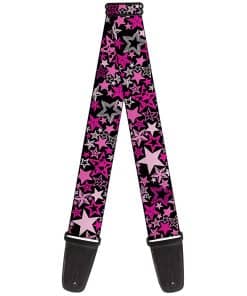 Correa de guitarra Buckle-Down - Stargazer Negro/Rosa - 2"