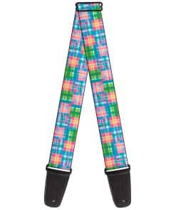 Correa para Guitarra Buckle-Down Madras Plaid Rosa 2