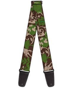 Correa de Guitarra Buckle-Down - Marrón Terroso/Verde,