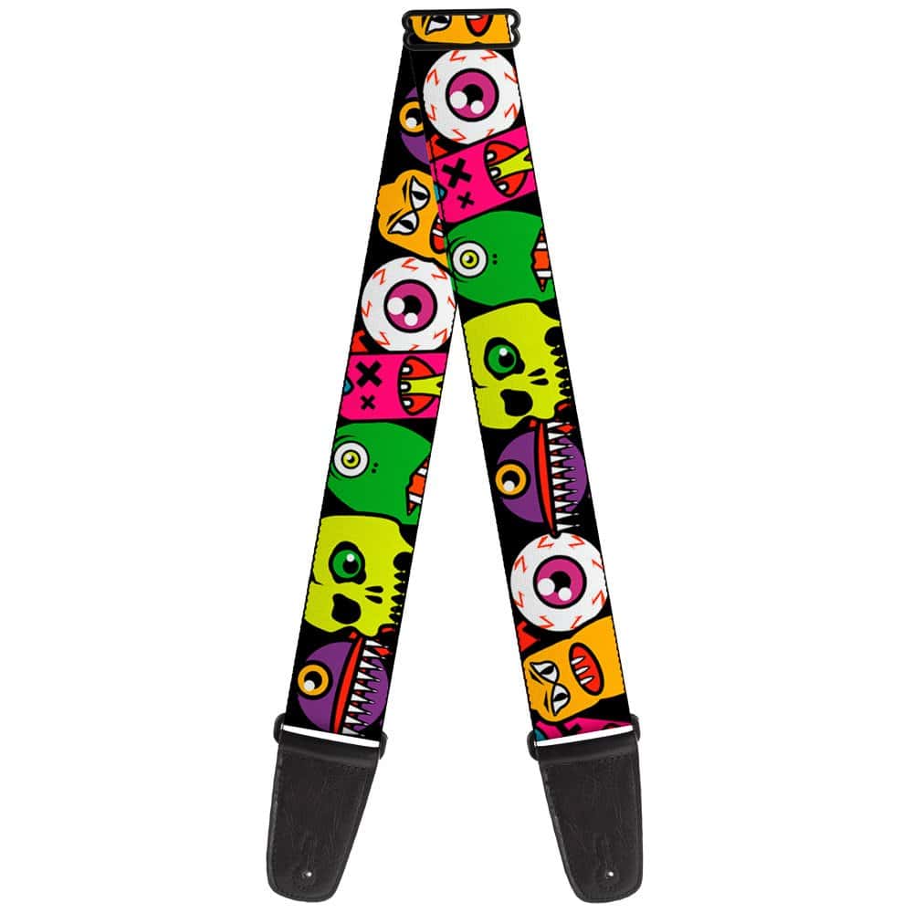 Correa para Guitarra Buckle-Down Monsters Close Up Negra 2