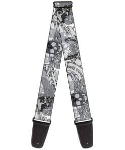Correa de guitarra Buckle-Down - Calavera con rosas - 2" de