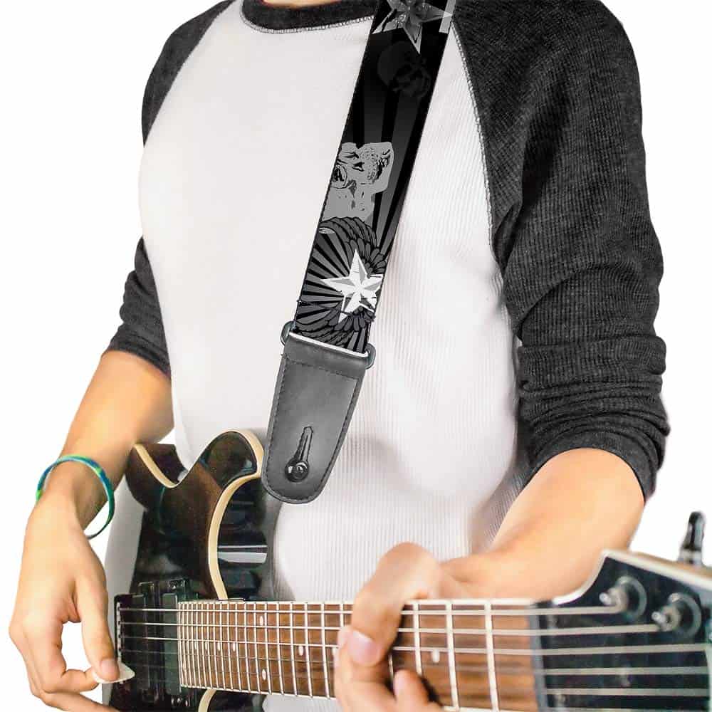 Correa de guitarra Buckle-Down - Cráneos y estrellas Die - Imagen 3