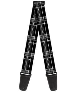 Correa de Guitarra Buckle-Down a Cuadros Negro Gris 2