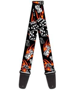 Correa de guitarra Buckle-Down Flaming Dice 2 pulgadas de