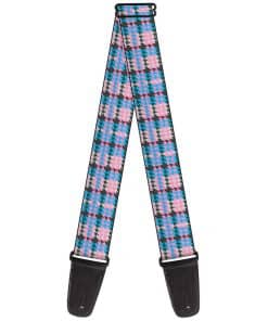Correa de guitarra Buckle-Down Mini Houndstooth Gris Azul