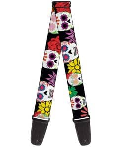 Correa de guitarra Buckle-Down - Calaveras de azúcar y