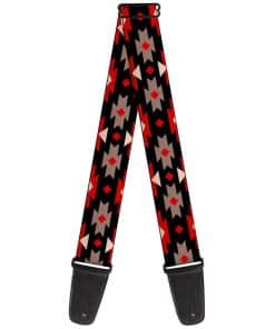 Correa para Guitarra Buckle-Down, Navajo Rojo Negro Gris