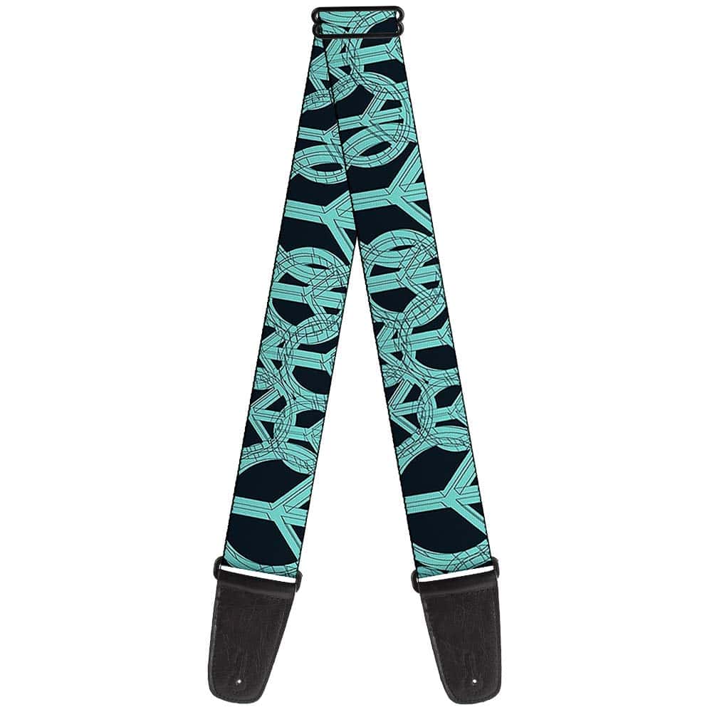 Correa de Guitarra Buckle-Down - Paz Bosquejo Negro/Azul