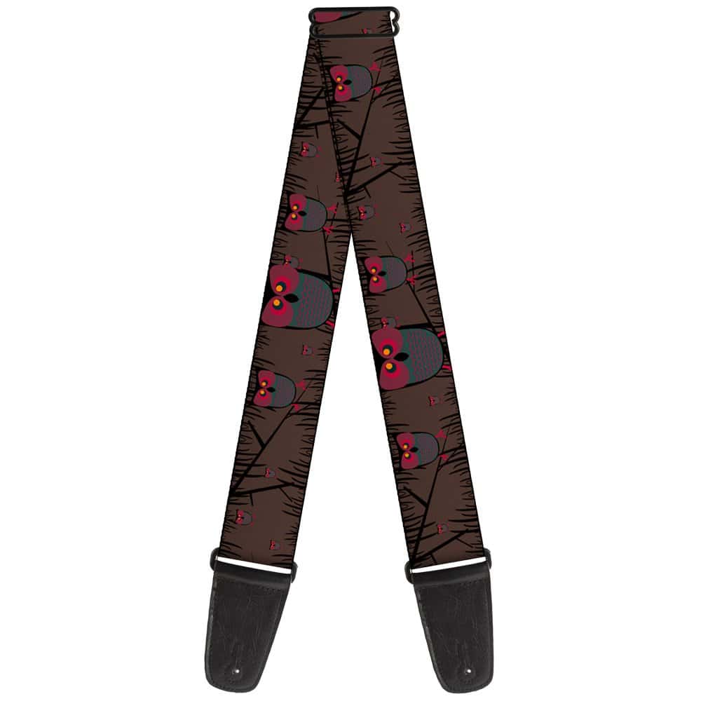 Correa de Guitarra Buckle-Down Búhos en Árboles Morado de 2