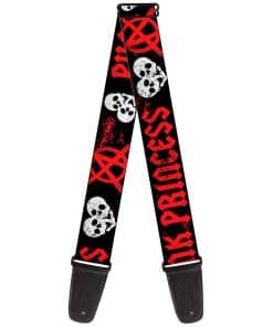 Correa de Guitarra Punk Princess Negra Roja Blanca 2