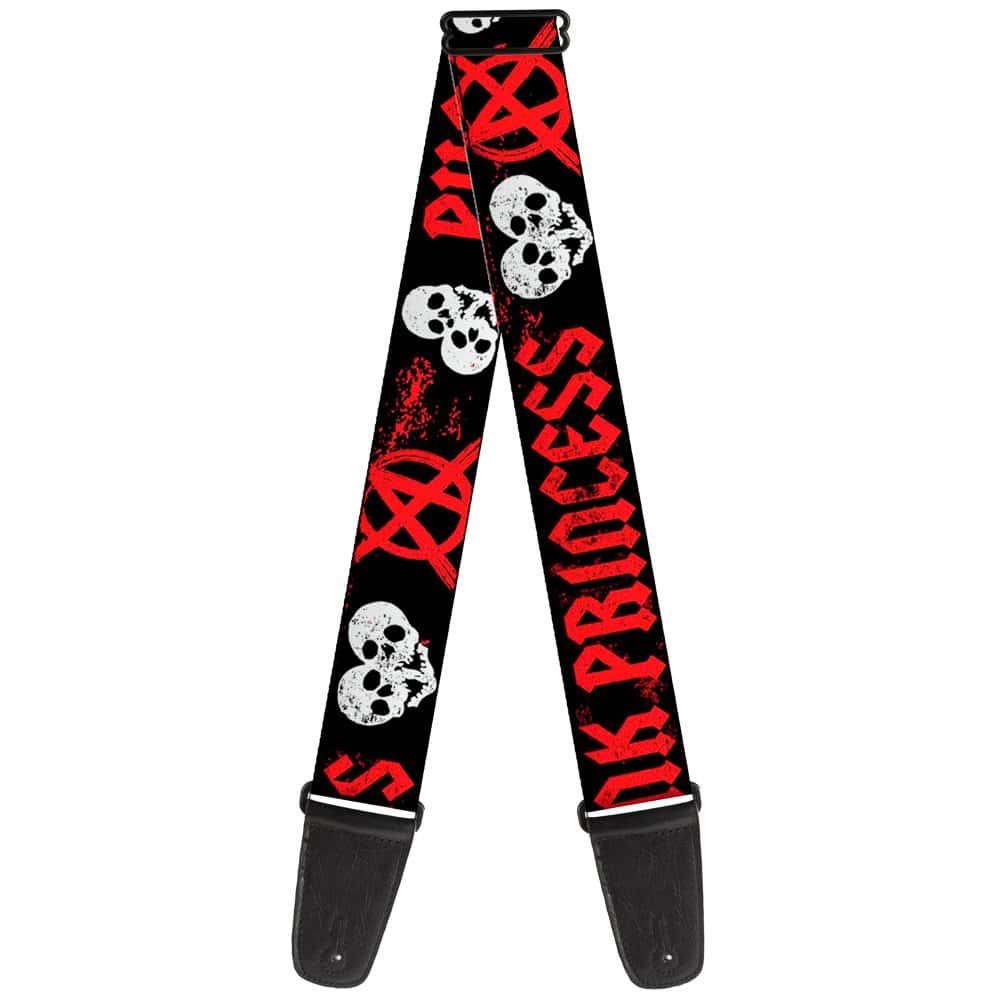 Correa de Guitarra Punk Princess Negra Roja Blanca 2