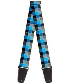Correa de guitarra Buckle-Down Checker Mosaic Azul 2