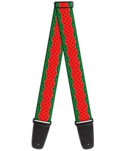 Correa para guitarra Buckle-Down Holiday Trim Stripe Verde