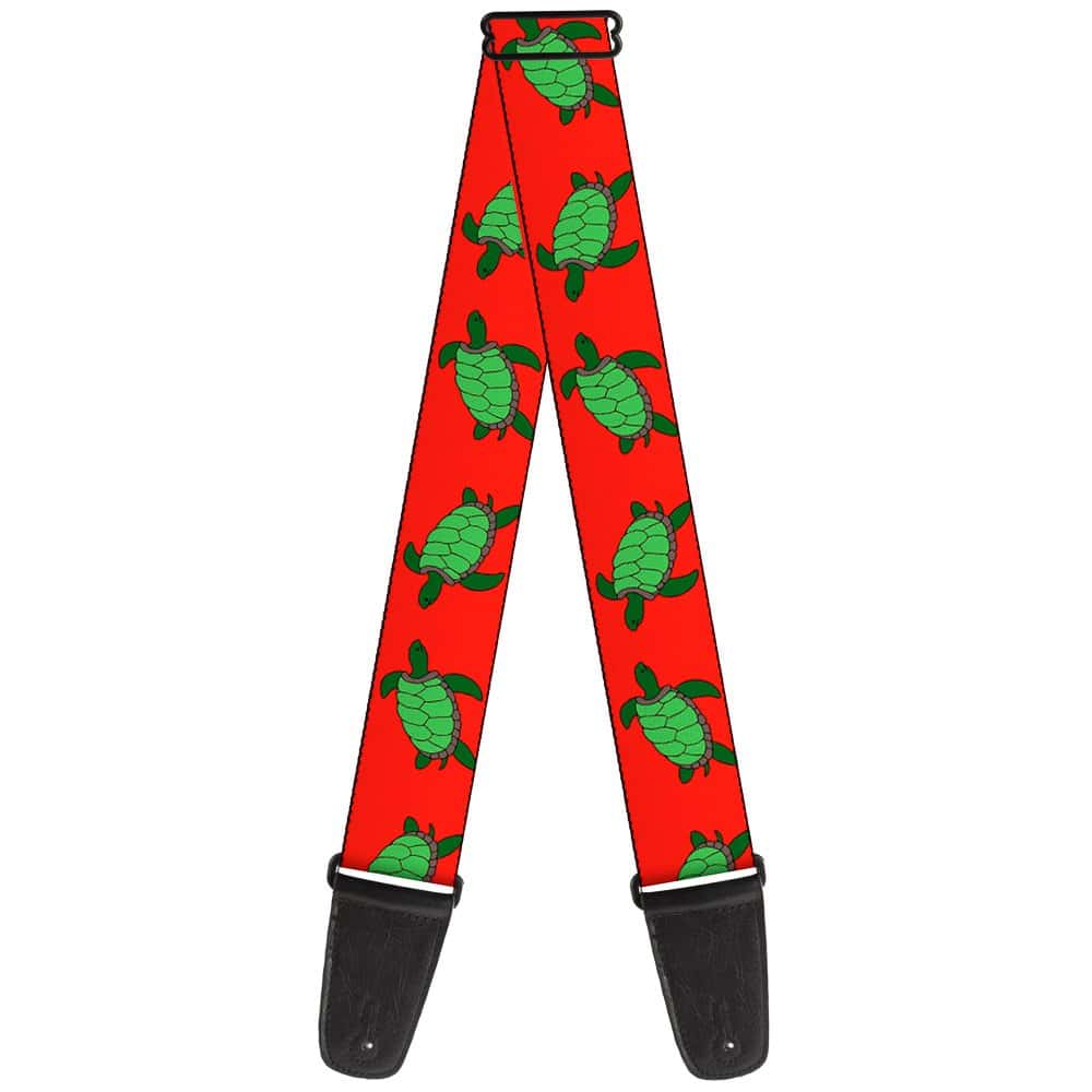 Correa de Guitarra Buckle-Down Tortugas Marinas Rojo Verde