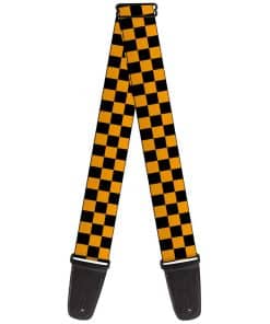 Correa de Guitarra Buckle-Down Cuadros Negro Dorado 2