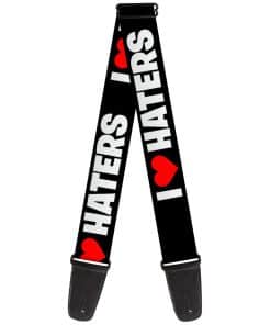 Correa de guitarra Buckle-Down I Heart Haters Negro Blanco