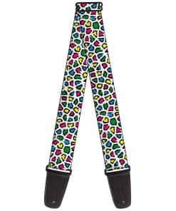 Correa de Guitarra Buckle-Down Leopardo Blanco Multicolor 2