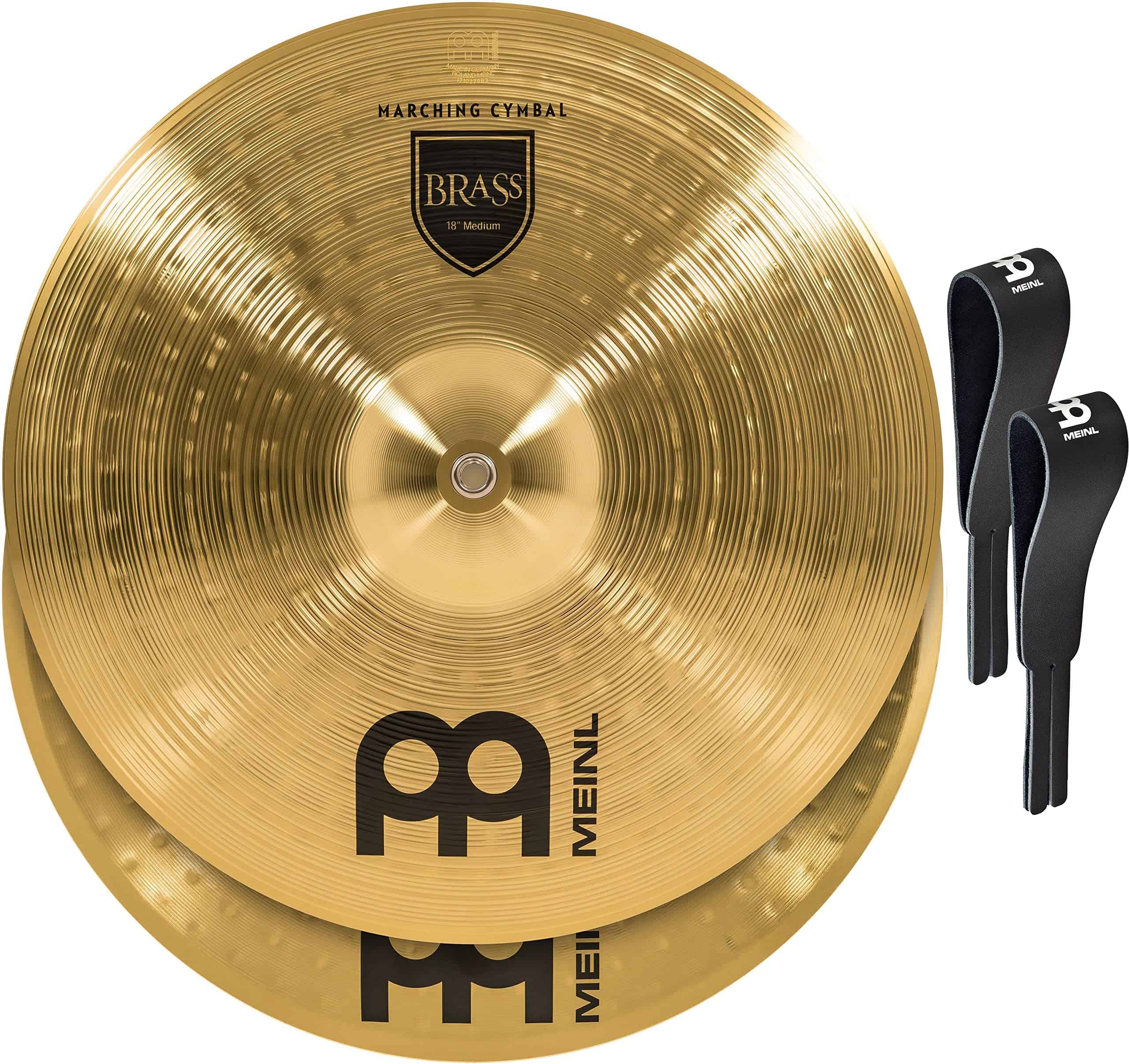 Par de Platillos Marching Meinl de 18� con Correas -