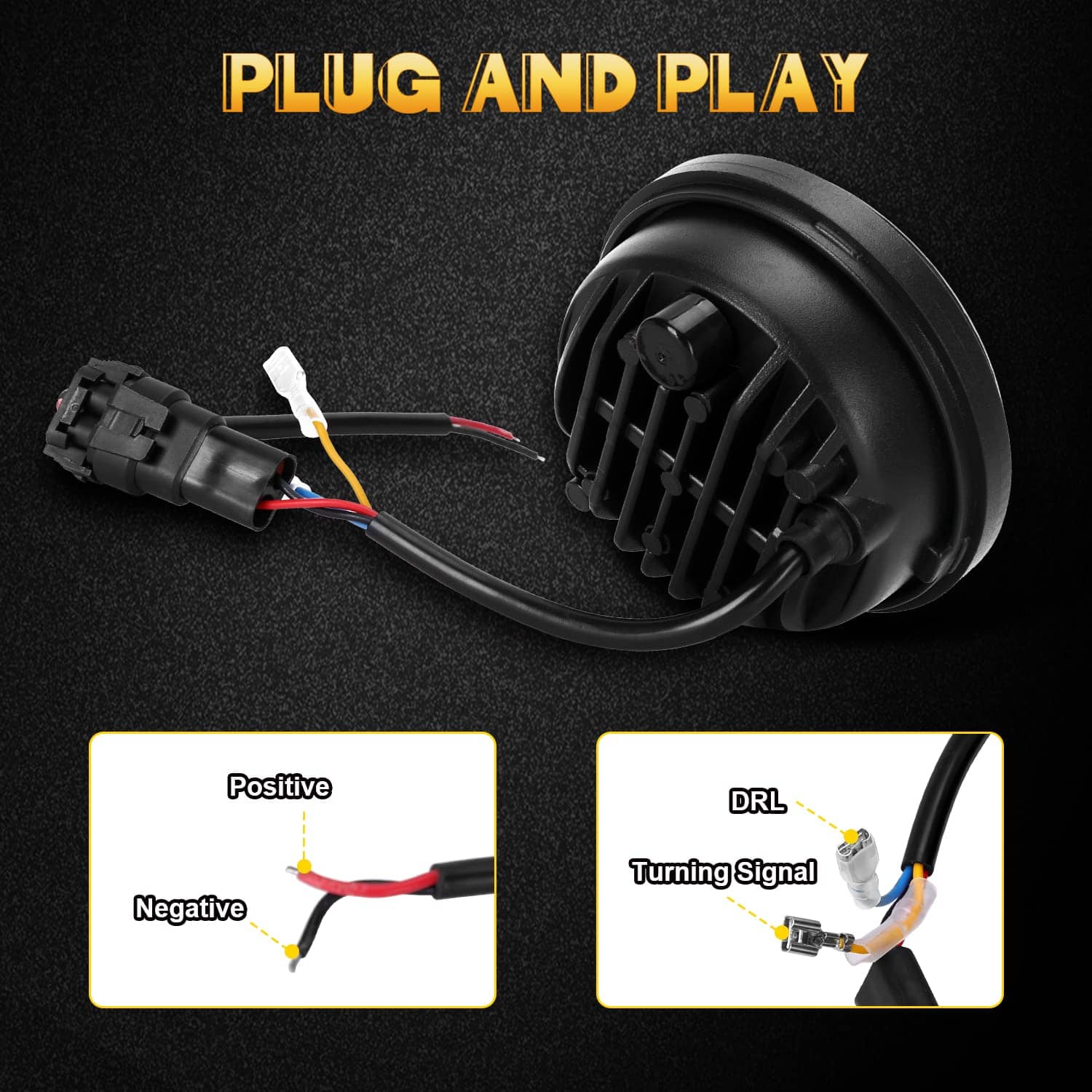 Faros de Niebla LED redondos de 4.5 pulgadas en negro con - Imagen 5