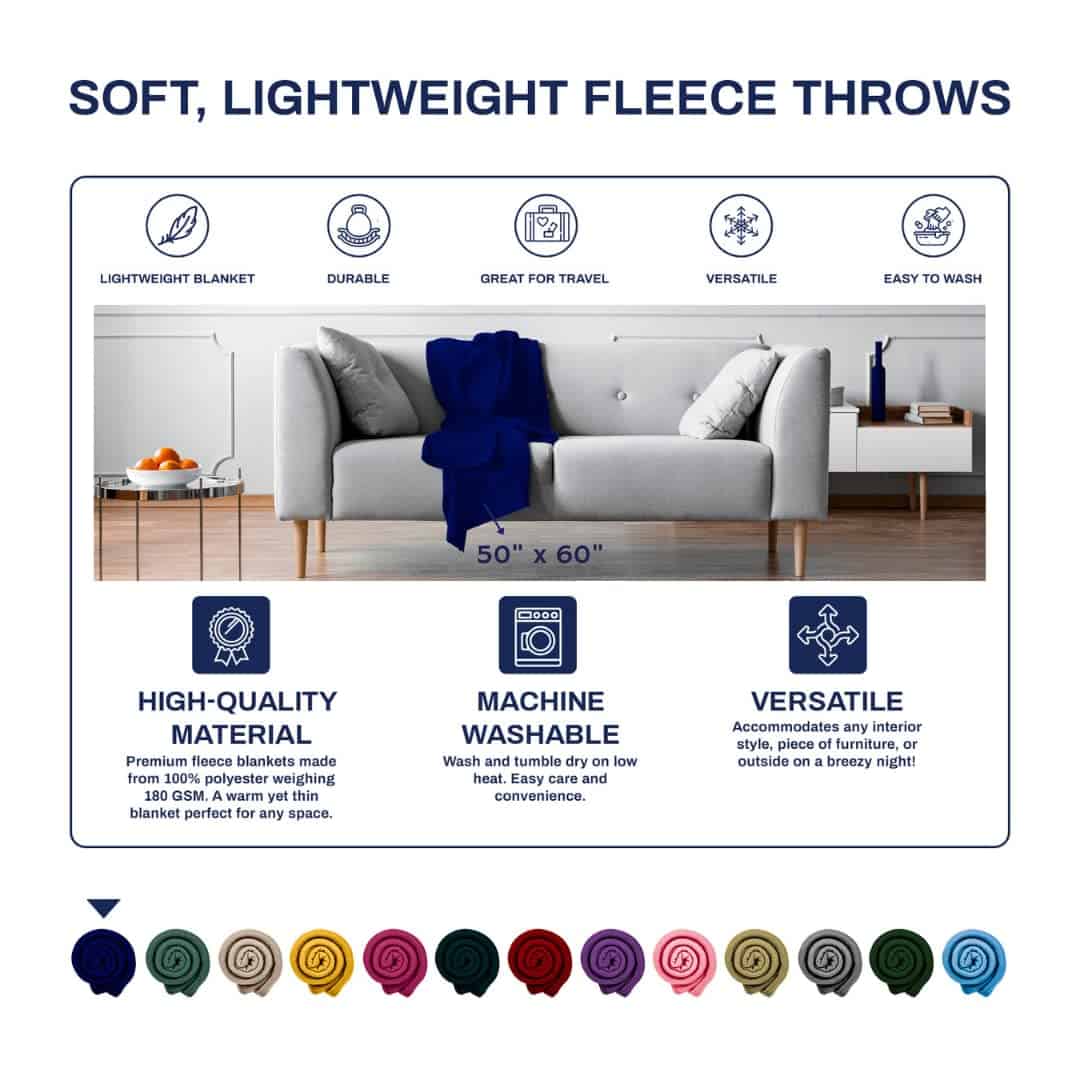 Paquete de 12 Mantas de Polar Suave Imperial Home al por - Imagen 3