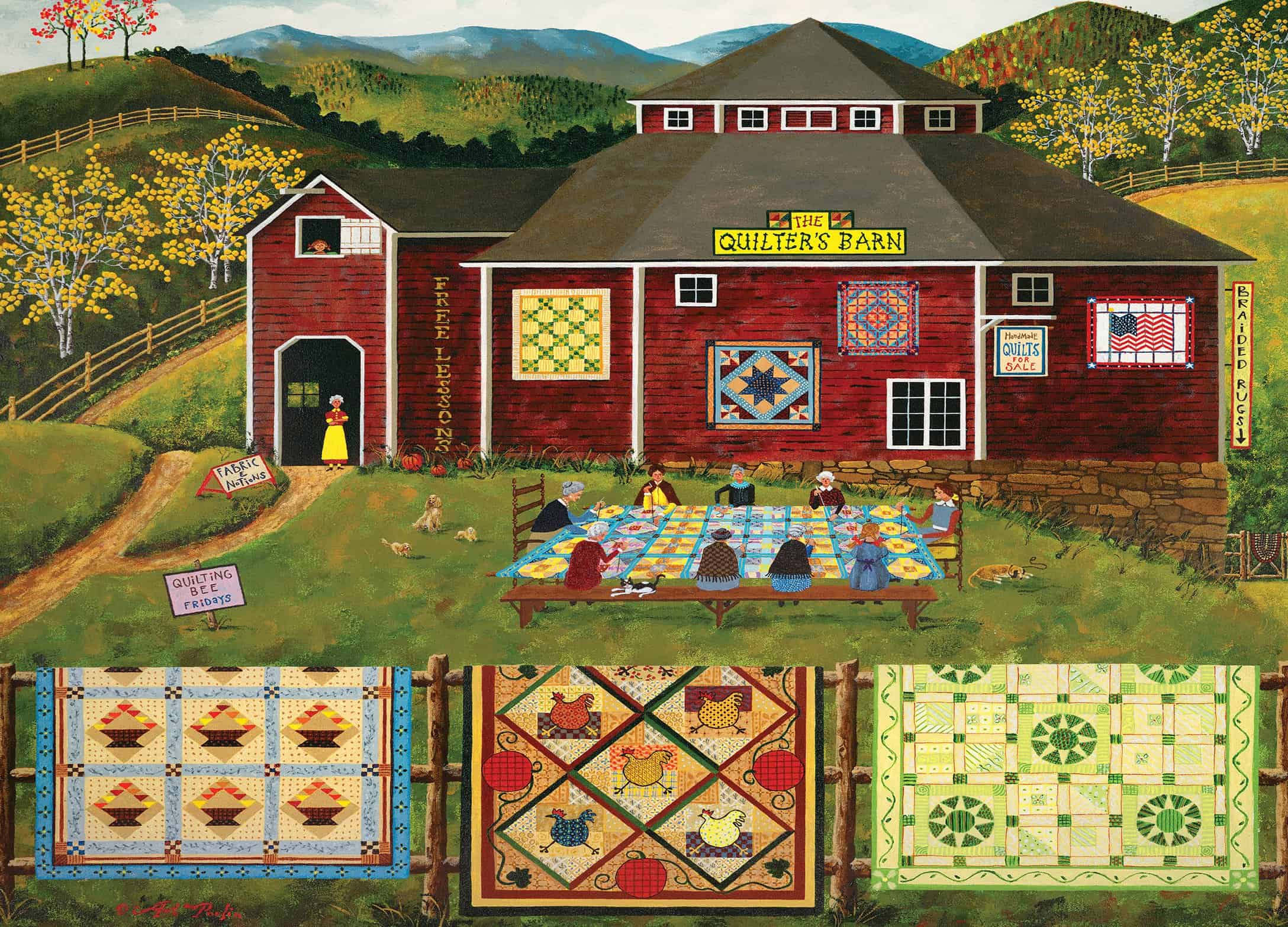 Rompecabezas MasterPieces Hometown Gallery Quilter's Barn, - Imagen 4