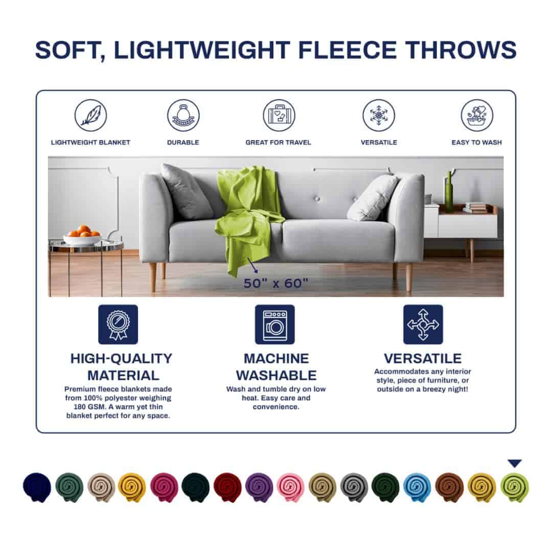 Paquete de 12 Mantas de Felpa Suave al Mayor - 60" x 50" - Imagen 3