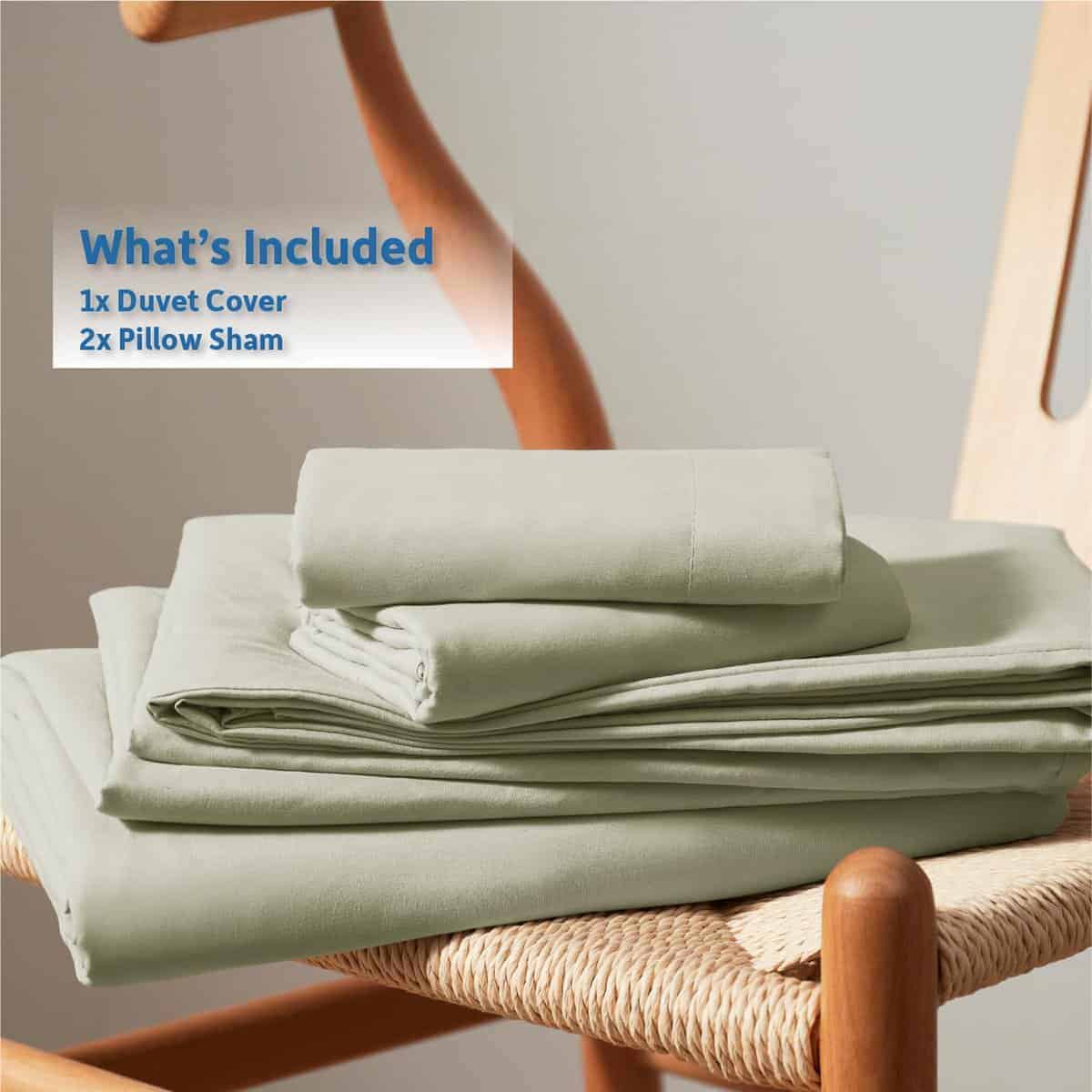 Funda Nórdica Queen Size Color Verde Salvia Claro - Juego - Imagen 10
