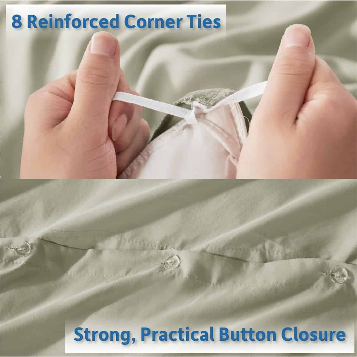 Funda Nórdica Queen Size Color Verde Salvia Claro - Juego - Imagen 5