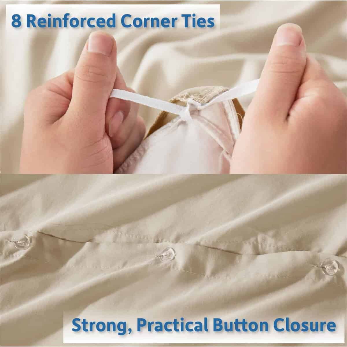 Juego de Funda Nórdica Completa en Color Beige Crema - - Imagen 5