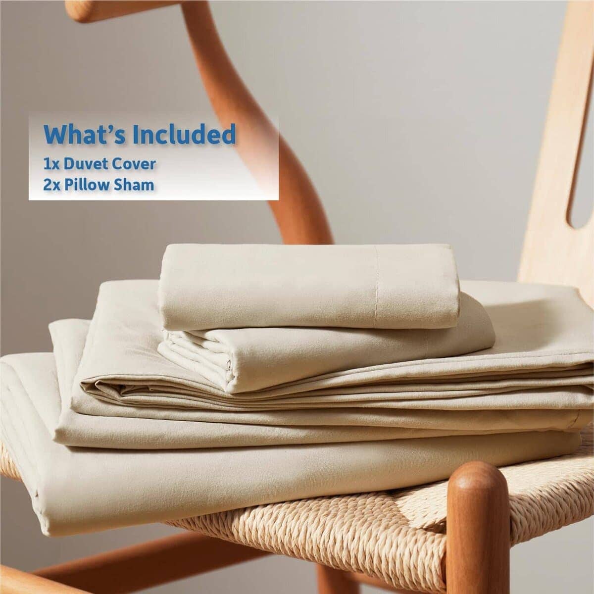Juego de Funda Nórdica Completa en Color Beige Crema - - Imagen 10