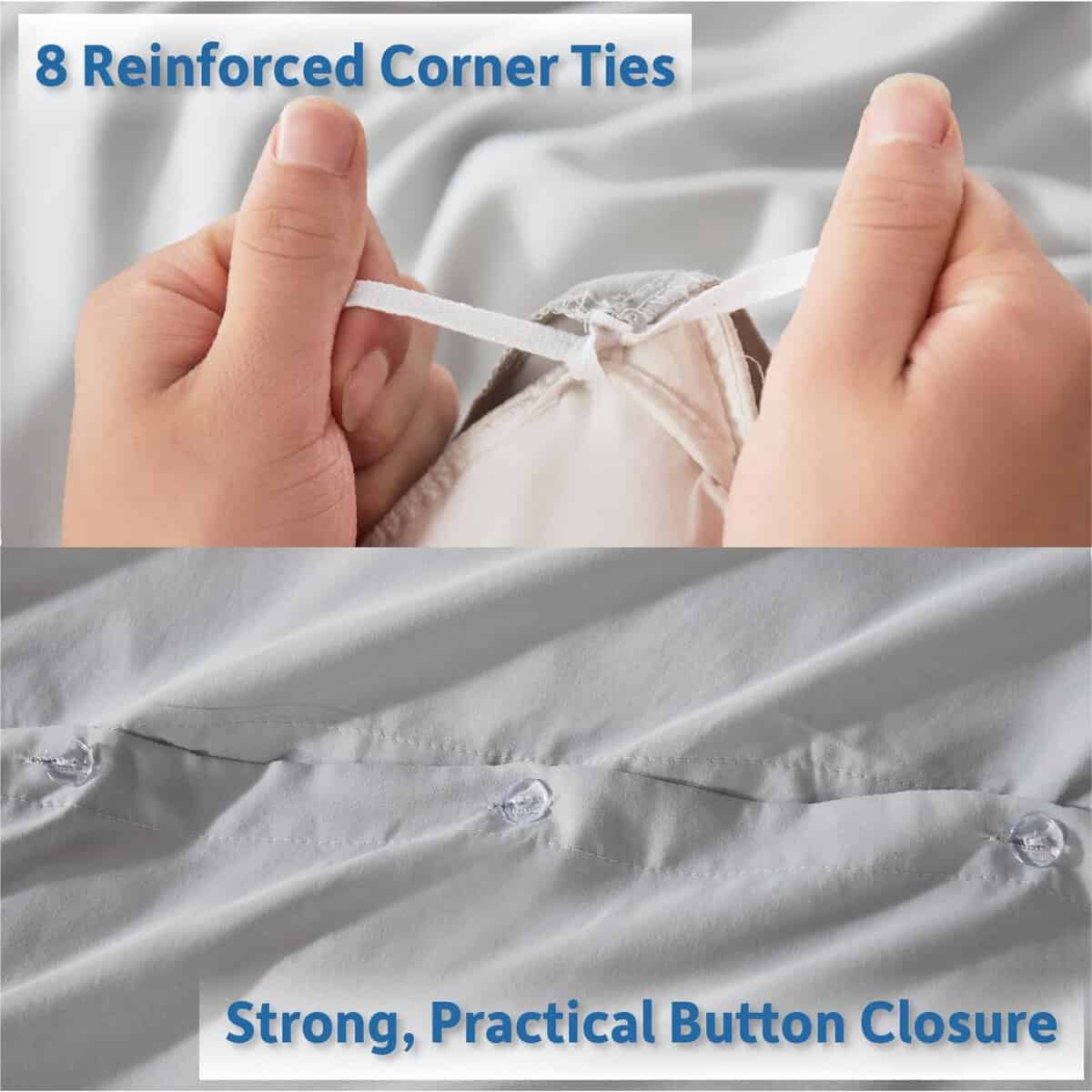 Nestl Funda para Edredón Tamaño Completo Gris Claro - Juego - Imagen 5