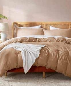 Funda de Edredón Color Café Mocha Tamaño Completo - Juego