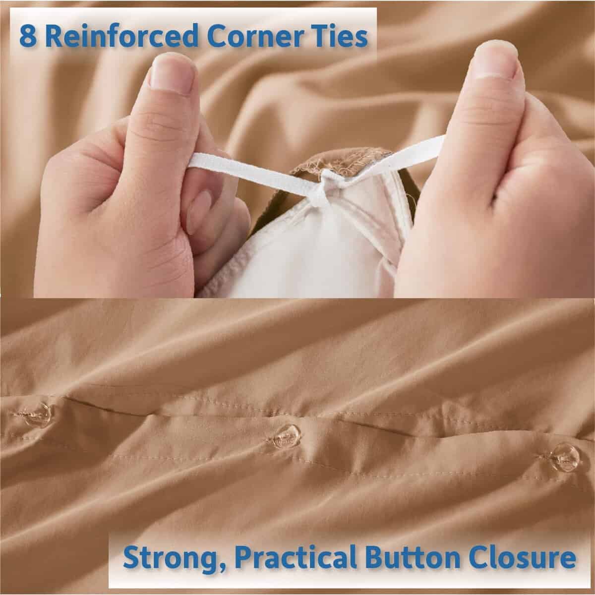 Funda de Edredón Color Café Mocha Tamaño Completo - Juego - Imagen 5