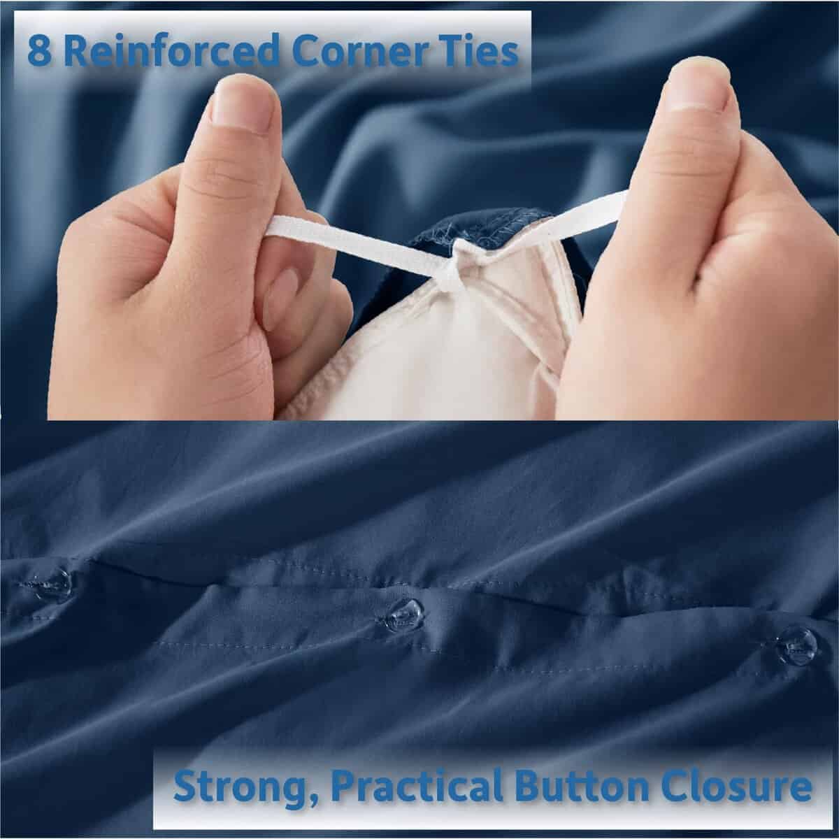 Juego de Funda Nórdica Azul Marino King Size - Suave Juego - Imagen 5